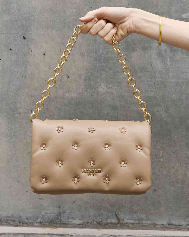 Nicole Lee USA Diamond Flower Messenger Crossbody Bag