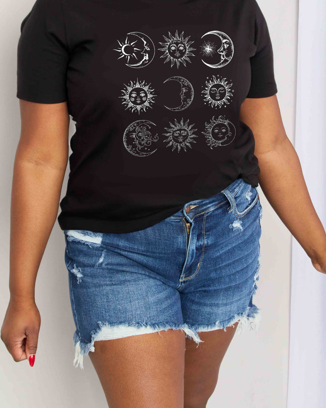 Simply Love Simply Love Full Size Sun and Moon Graphic Cotton Tee