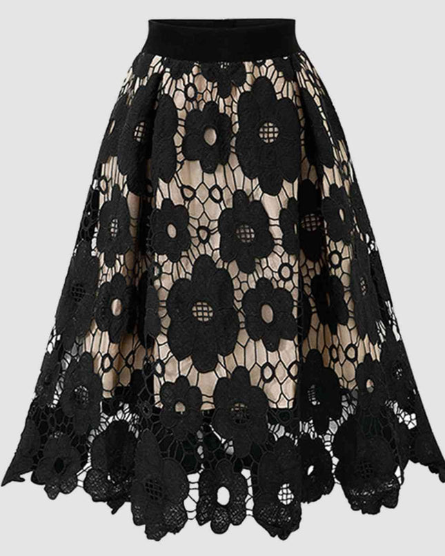 Floral Lace A-Line Skirt