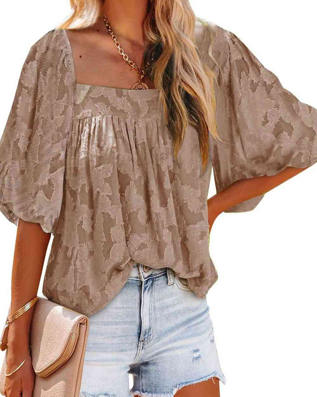 Square Neck Puff Sleeve Blouse