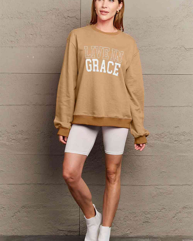 Simply Love Full Size LIVE IN GRACE Graphic Sweatshirt