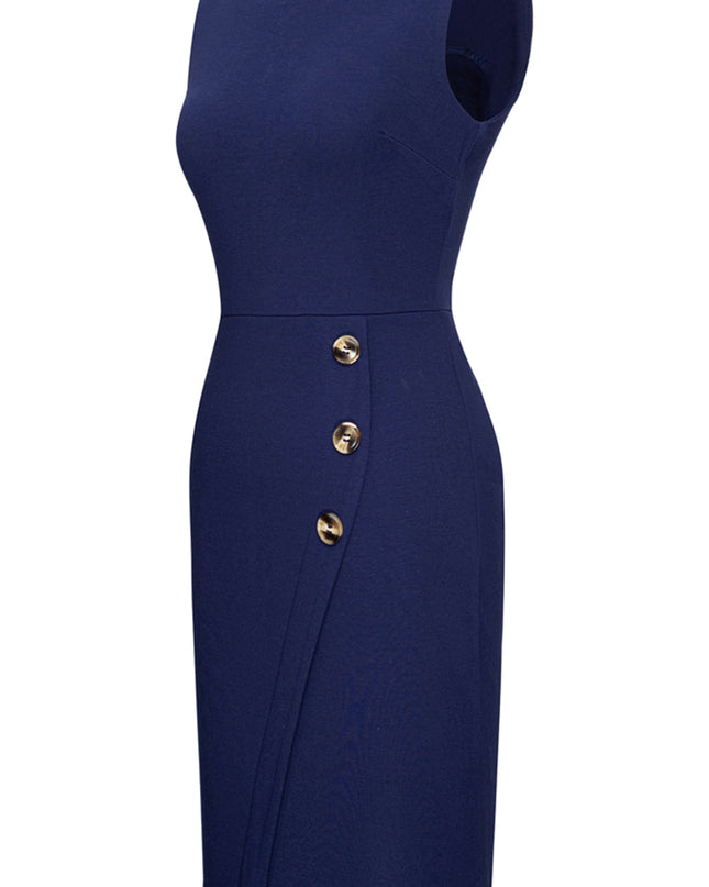 Sleeveless Buttoned Mini Dress