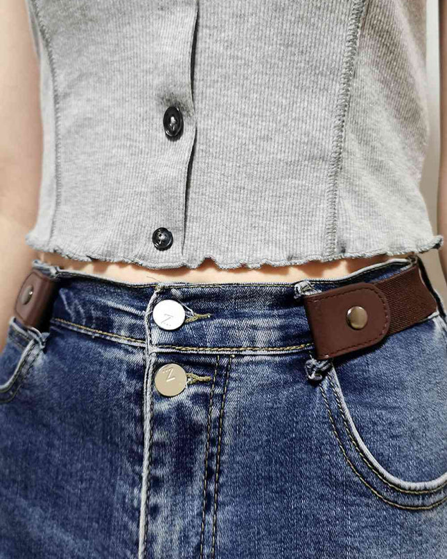 PU Elastic Snap Closure Belt