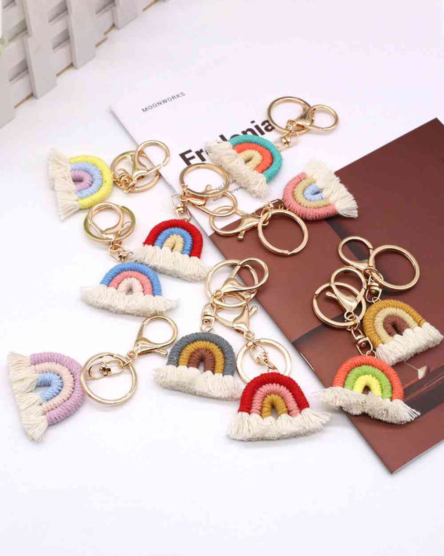 Assorted 4-Pack Rainbow Fringe Keychain
