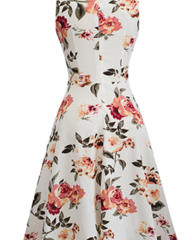 Printed Smocked Waist Sleeveless Dress
