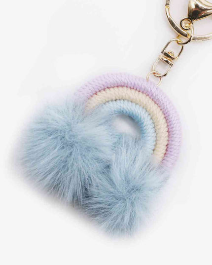 Assorted 4-Pack Rainbow Pom Pom Keychain