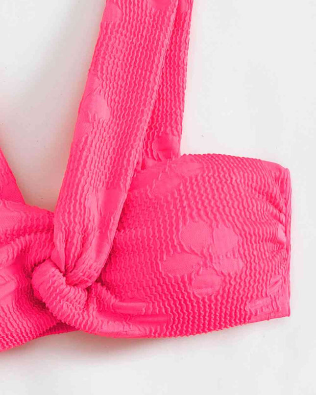 Textured Twisted Detail Bikini Set