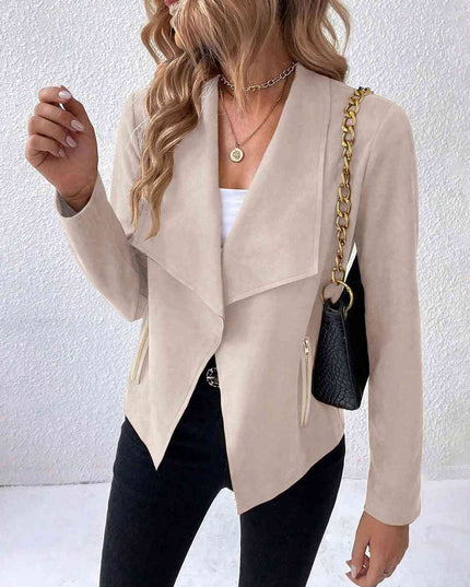 Collared Neck Long Sleeve Jacket