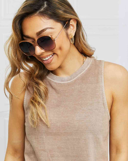 Metal-Plastic Hybrid Full Rim Sunglasses