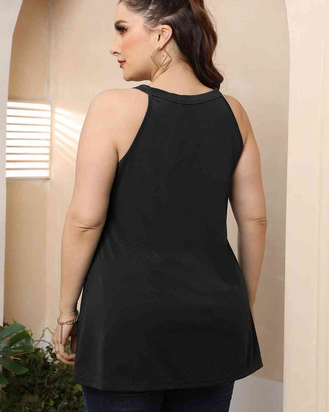 Plus Size Halter Neck Cutout Sleeveless Dress