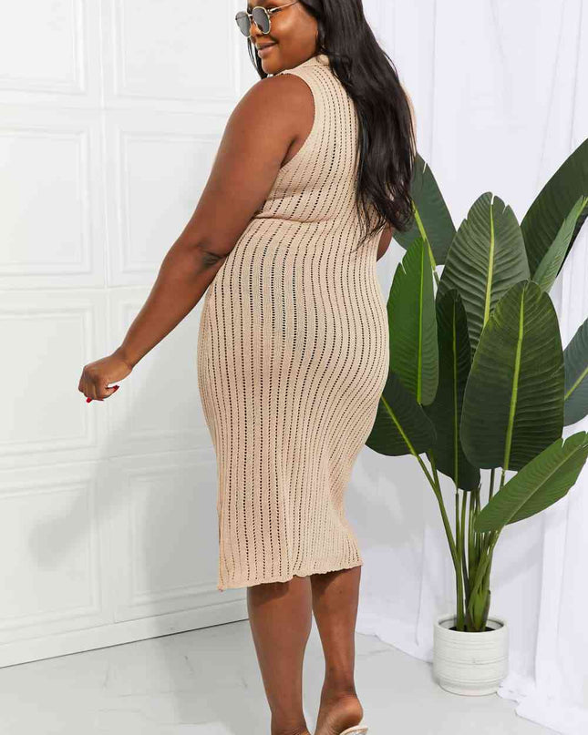 Openwork Johnny Collar Cover Up Dress