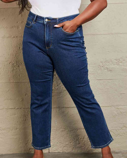Judy Blue Kailee Full Size Tummy Control High Waisted Straight Jeans