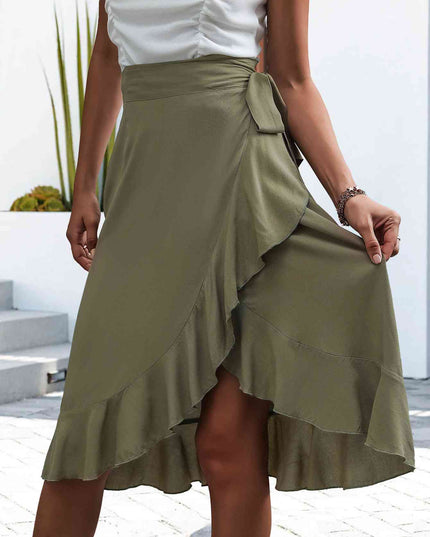Tied Ruffled Skirt