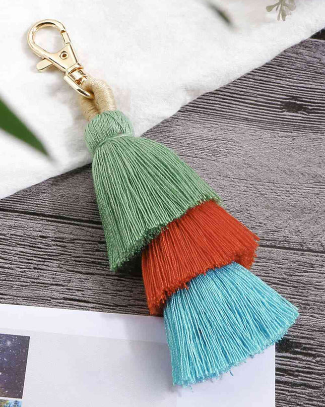Layered Tassel Keychain