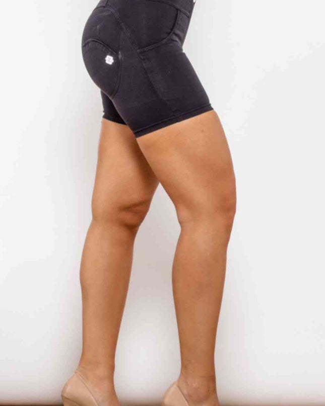 Full Size Buttoned Skinny Denim Shorts