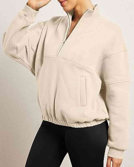 Half-Zip Long Sleeve Sweatshirt