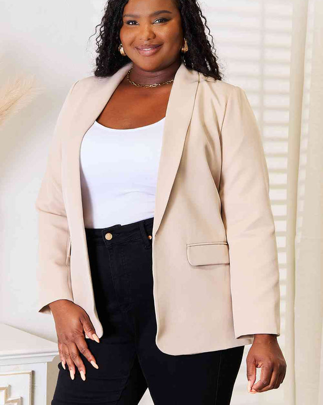 Double Take Shawl Collar Long Sleeve Blazer