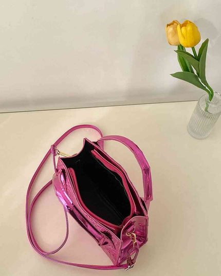 Textured PU Leather Crossbody Bag