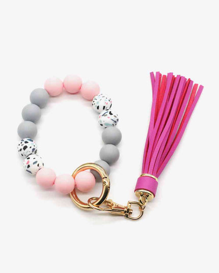 Assorted 2-Pack Multicolored Beaded Tassel Keychain