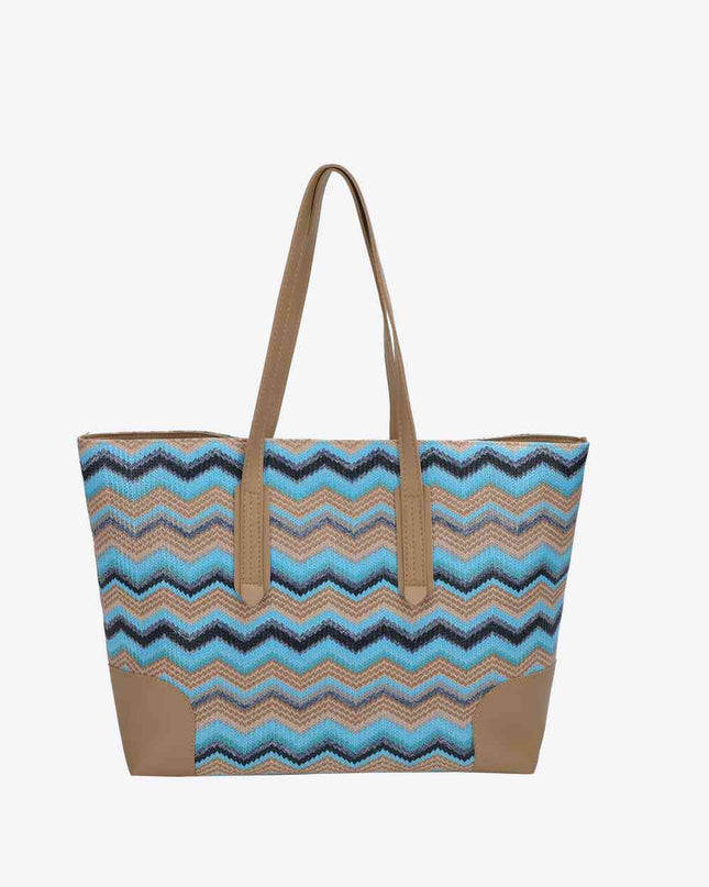 Chevron Straw Tote Bag