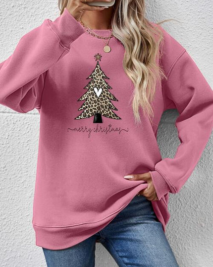 Christmas Tree Graphic Long Sleeve Sweatshirt