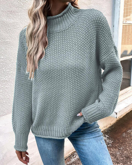Roll Hem Drop Shoulder Sweater