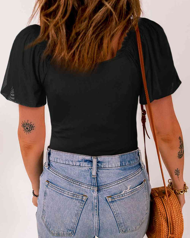 Ruched Short Sleeve Bodysuit