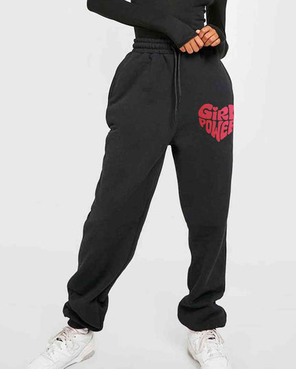 Simply Love Full Size GIRL POWER Graphic Sweatpants