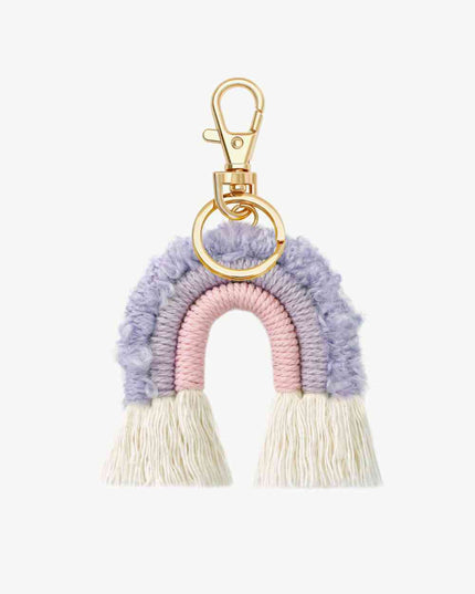 Fringe Trim Rainbow Key Chain