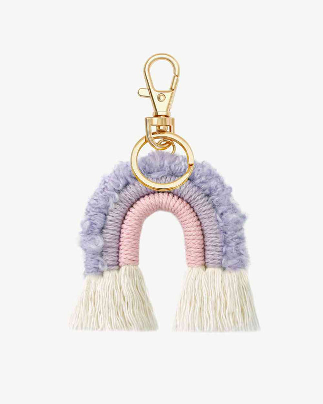 Fringe Trim Rainbow Key Chain