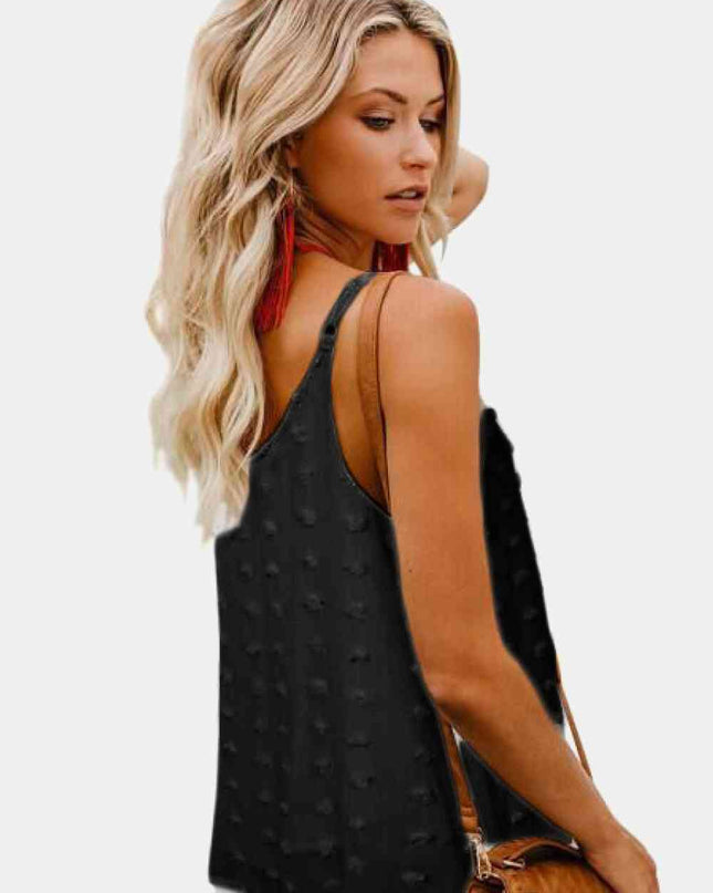 Swiss Dot V-Neck Buttoned Cami