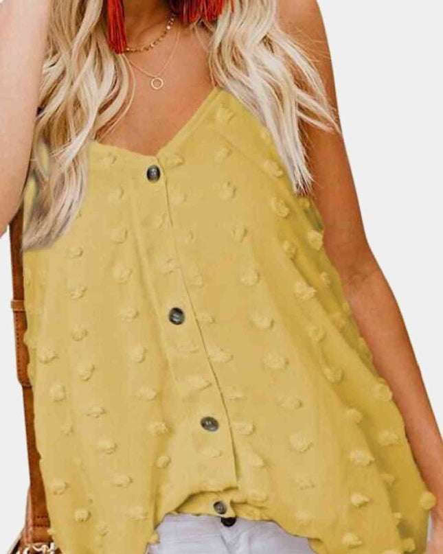 Swiss Dot V-Neck Buttoned Cami