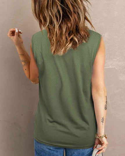 Distressed Round Neck Tank