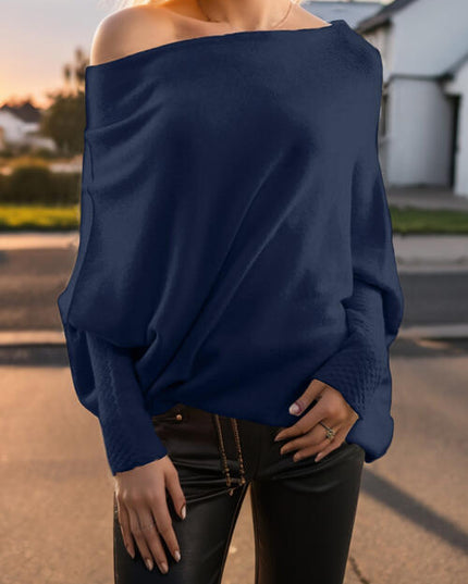 Texture Round Neck Long Sleeve Sweater