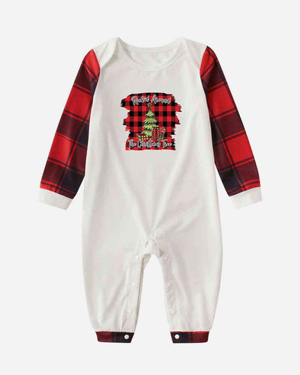 Graphic Plaid Long Sleeve Jumpsuit