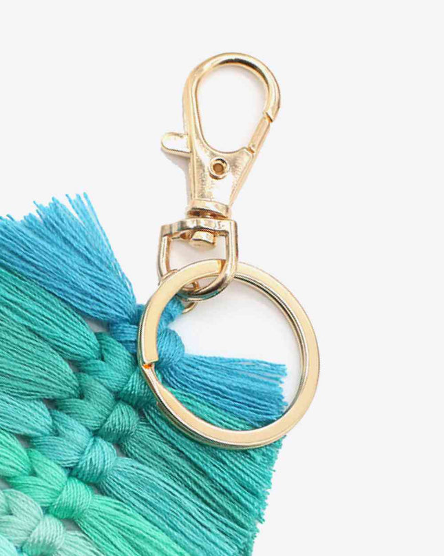 Assorted 4-Pack Leaf Shape Fringe Keychain