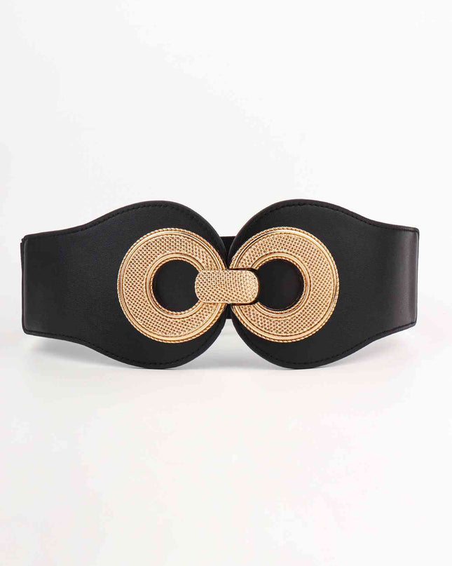 Alloy Buckle Elastic PU Belt