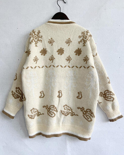 HAPPY Round Neck Long Sleeve Sweater