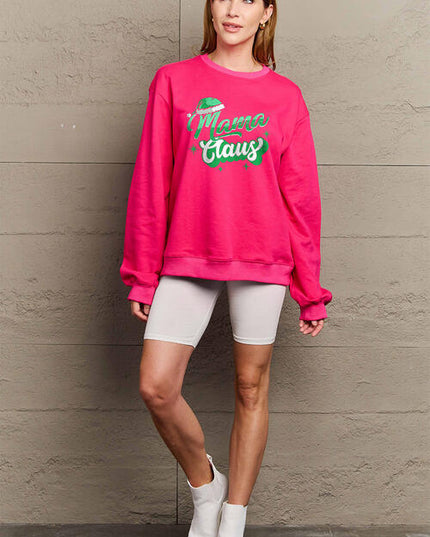 Simply Love Full Size MAMA CLAUS Round Neck Sweatshirt