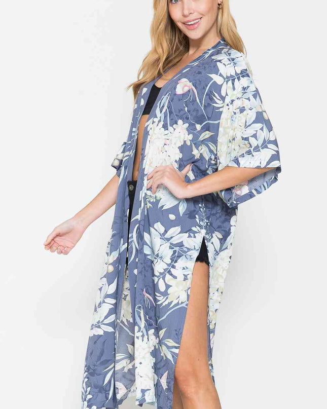 Justin Taylor Botanical Print Split Cover Up