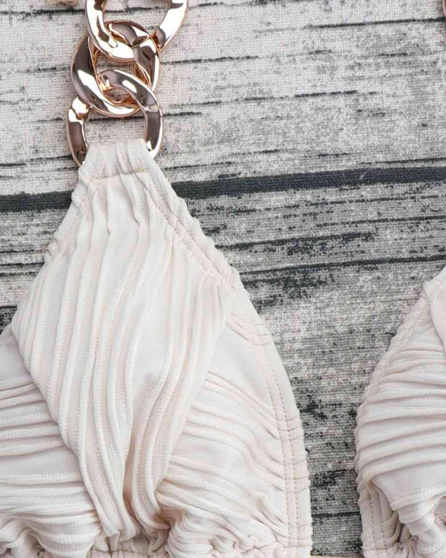 Chain Detail Tied Bikini Set