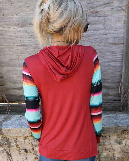 Striped Long Sleeve Hoodie