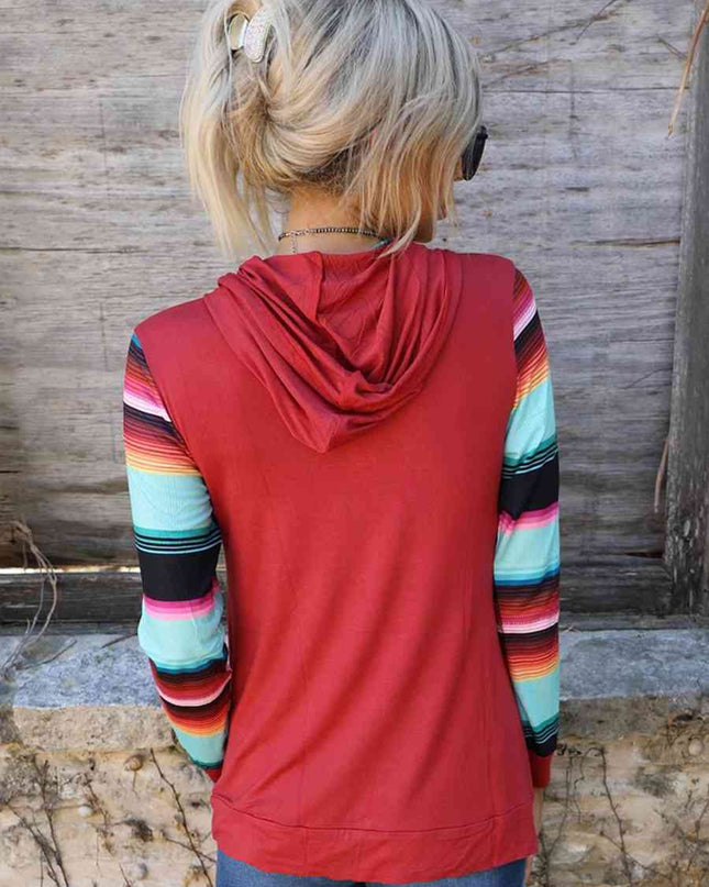 Striped Long Sleeve Hoodie