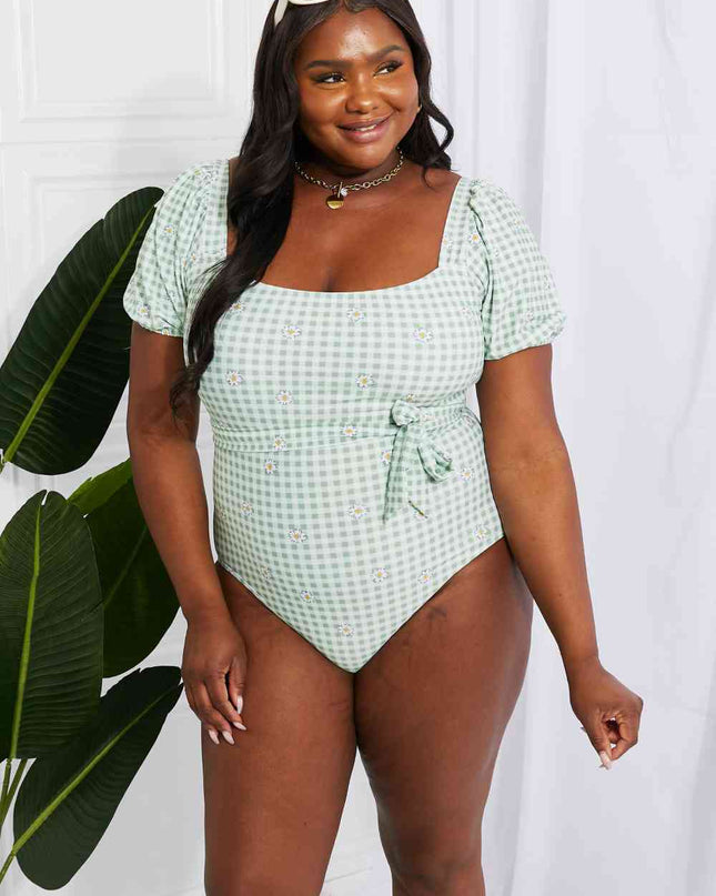 Marina West Swim Salty Air Puff Sleeve One-Piece in Sage