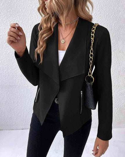 Collared Neck Long Sleeve Jacket