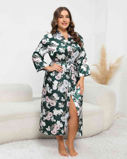 Plus Size Tie Waist Robe