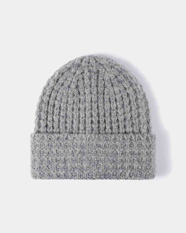 Waffle-Knit Cuff Beanie