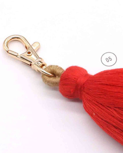 Assorted 4-Pack Multicolored Fringe Keychain