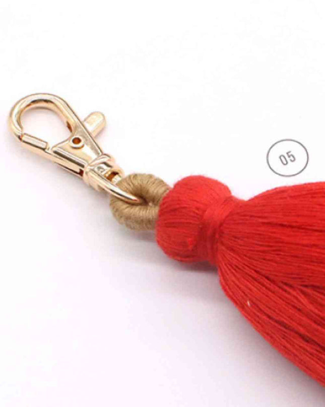 Assorted 4-Pack Multicolored Fringe Keychain