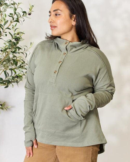 Culture Code Full Size Half Button Hoodie